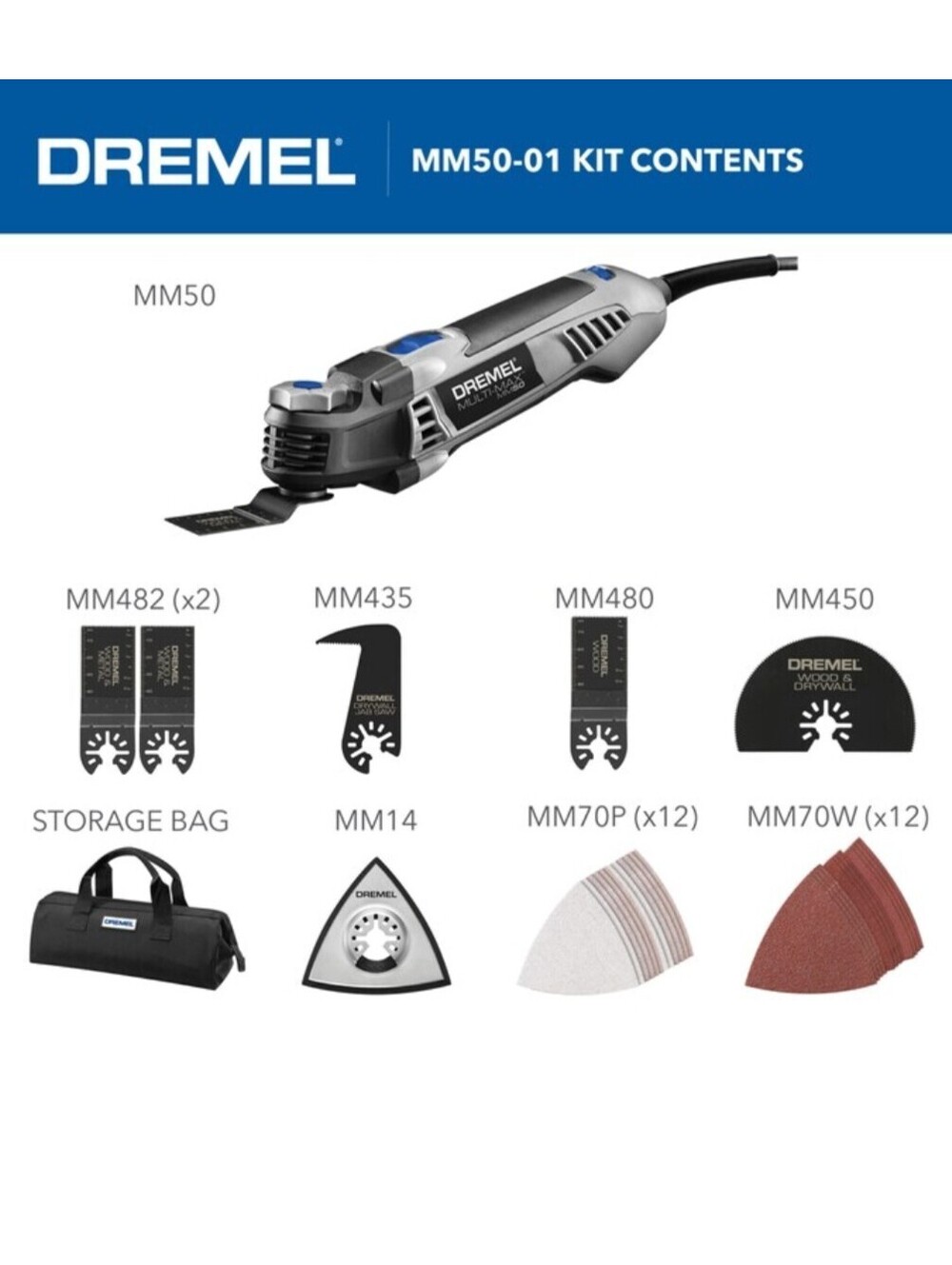 Dremel Oscillating Multi-Tool Kit 5.0Amp w/ 30 Accessories MM50-01 Fast Shipping - Picture 3 of 14